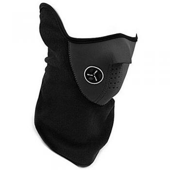 Protector para cara SKL neopreno de invierno de esquí y snowboard máscara de media cara algodón suave cuello de lana orejeras protección ventilado Equipada Velcro ajustable cerca Biker Motocicleta Máscara Facial, negro