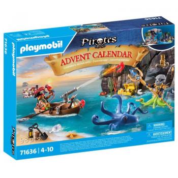 PLAYMOBIL Pirates: Calendario de Adviento - 71636, incluye 24 sorpresas para cada día del mes de diciembre, figuras y accesorios temáticos de piratas, compatible con otros sets de PLAYMOBIL, ideal para