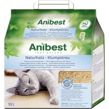 Arena Anibest de madera natural para gatos - 10 l (aprox. 4,3 kg)