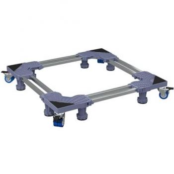 Base para lavadora manual gris con ruedas, 67 x 67 x 12 cm, capacidad hasta 350 kg, metal