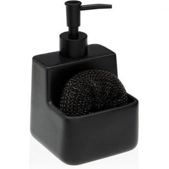 Dispensador de Jabón y Estropajo Negro Versa