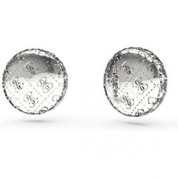 Pendientes Guess 4G Rising de acero plateado