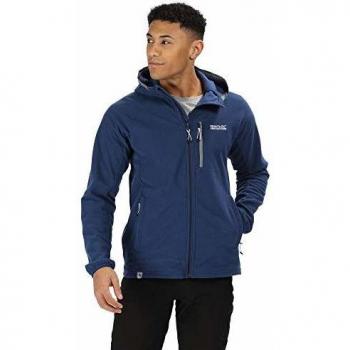 Regatta Vorro - Forro polar con capucha reflectante para hombre, cremallera completa, color prusiano, M
