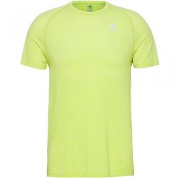 Camiseta de Manga Corta Odlo Essentials Seamless para Hombre en Verde Claro Amarillento