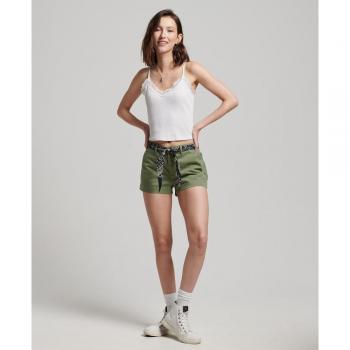 Pantalones Cortos Chinos Vintage Superdry para Mujer - Color Oliva Khaki