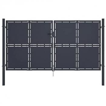 vidaXL Garden Gate Steel 300x200 cm Anthracite