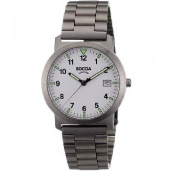 Reloj de Hombre Boccia 3630-01, Analógico, Titanio, 37mm, Resistente al Agua 5 ATM