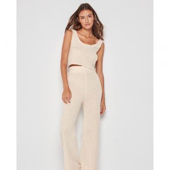 Pantalón Gisela Largo Tejido Punto Chenilla Ajustable Cintura