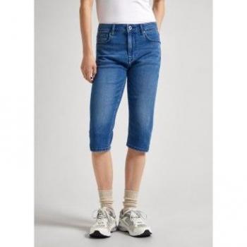 Bermuda vaquera de mujer fit skinny de tiro alto