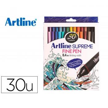 Rotulador Artline Supreme EPFS200 Fine Liner Punta de Fibra 0,4 mm Bolsa de 30 Unidades Colores Surtidos