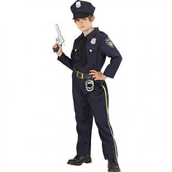 Disfraz de Policía para Niño con Camisa, Corbata, Pantalones y Sombrero - Talla 5-7 Años