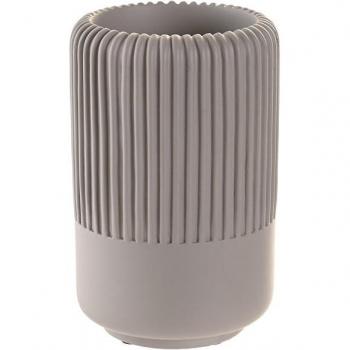 Vaso de cemento gris mate con medidas 7x7x11 cm para decoración del hogar