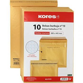 Paquete de 10 Bolsas Burbujas Kraft Nº19, 300x445 mm, Cierre Autoadhesivo