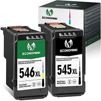 Economink 545XL 546XL Cartucho de Tinta Remanufacturado para Canon PG-545 CL-546 XL Negro y Color, para Pixma MX495 TS3150 MG2550 MG2950 MG2550s MG2555s TR4550 MG2450 Impresoras, Pack de 2