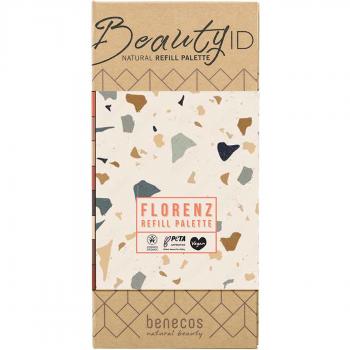 Paleta Cargada Beauty ID Florencia de Benecos - Paleta de sombras con 12 tonos, acabado mate y brillante, fórmula vegana, libre de crueldad animal, ideal para crear looks versátiles y duraderos