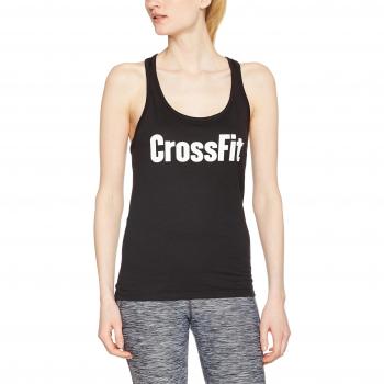 Reebok Graphic F.E.F Camiseta de Tirantes RCF Renton Crossfit, Mujer, Negro