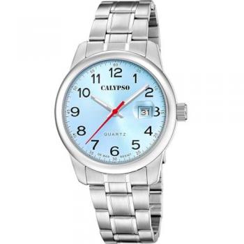 Reloj Calypso Basic K5872/3 Azul Hombre, Caja de Acero Inoxidable 316L Plateado