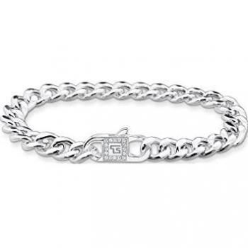 Thomas Sabo Sterling Silver White Link Bracelet with Zirconia - Size 18cm