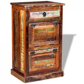 vidaXL 4-Layer Shoe Cabinet with Drawer Solid Reclaimed Wood