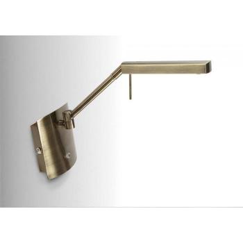 Lámpara de pared Phuket 1 bombilla 7W LED 3000K, 600lm, latón envejecido