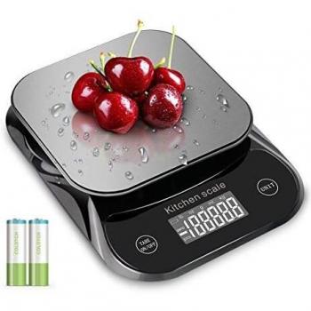 Báscula de cocina digital Báscula de alimentos en gramos y onzas para cocinar, hornear, café,con función de tara y apagado automático, resistente al agua y portátil