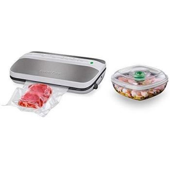 Macom VAC 6090 - Máquina Sottovuoto Automática para Alimentos con Sellado de 30 cm, Portarollos y Marinera, 829 mbar