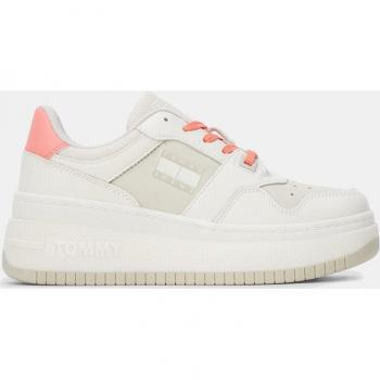 Tommy Hilfiger - Zapatillas de mujer tipo basket bajas en piel con plataforma y logotipo