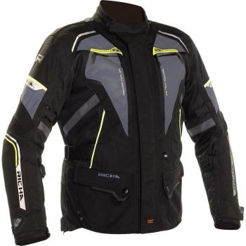 Chaqueta de Moto Richa Infinity 2 Flare Gris-Amarillo Fluo, chaqueta textil impermeable para motocicleta en color negro, gris y amarillo, talla L
