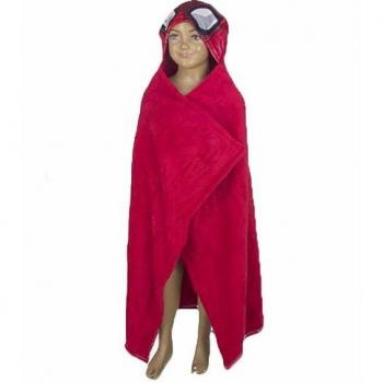 Manta coralina roja Spiderman con capucha 80 x 120 cm