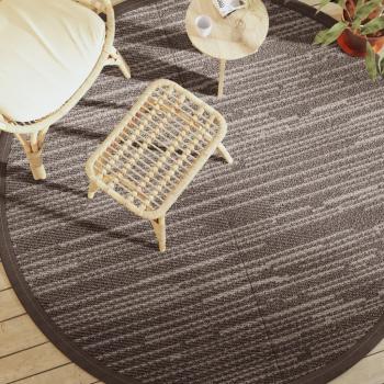 Alfombra exterior marrón Ø 200 cm en PP