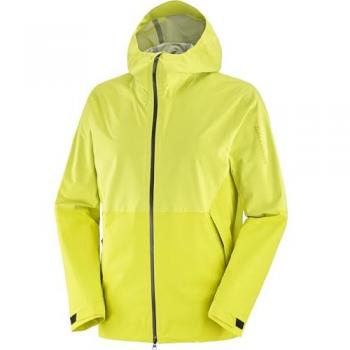 Chaqueta impermeable con capucha Salomon Outerpath 2.5L Waterproof amarillo citronela - S