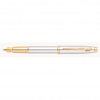 Sheaffer 100 - Pluma estilográfica con grosor medio, color cromo brillante
