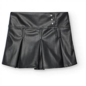 Falda pantalón de niña efecto piel Boboli