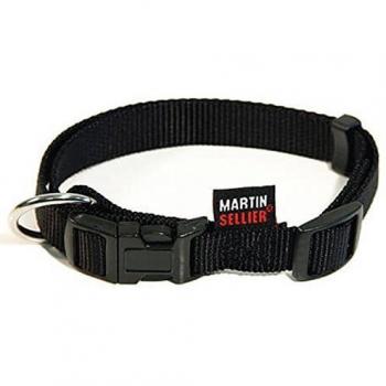 Collar de perro ajustable de nylon negro Martin Sellier L