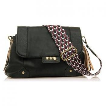 Bolso bandolera casual para mujer MTNG SAC2 negro con cierre de cremallera y asa ancha estilo boho