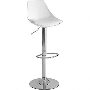 Taburete Alto Bar nórdico Blanco de Metal de 104x38x46 cm - LOLAhome