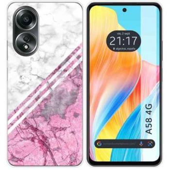 Funda de Silicona para Oppo A58 4G con diseño de Mármol 03 y Dibujos
