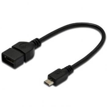 DIGITUS DK-300309-002-S Adaptador de Cable Micro-USB B USB A Negro - Adaptador para Cable