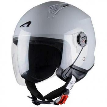 Astone Helmets - MINIJET monocolor- Casque jet - Casque jet urbain - Casque moto et scooter compact - Coque en polycarbonate - Light Grey Gloss S