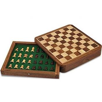 By Sigris - Juegos de Mesa - Ajedrez Magnetico Portatil - Ajedrez Profesional Fabricado en Madera - Dimensiones 3 x 17,5 x 17,5 cm