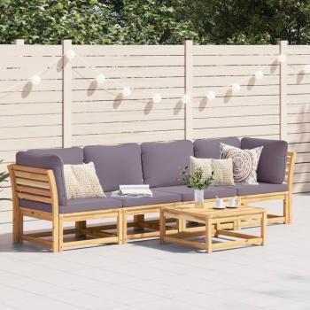 4-Piece Acacia Solid Wood Garden Lounge Set with Cushions