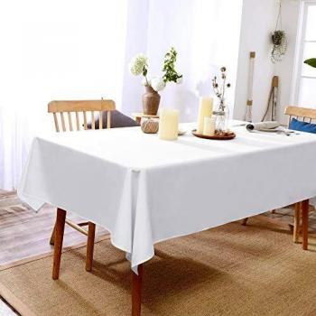 Deconovo Mantel Cuadrado para Mesa 130 x 130 cm Blanco