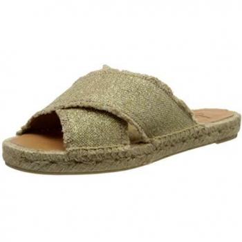 Castañer Palmera Metallic Linen Flat Espadrilles Sandals for Women