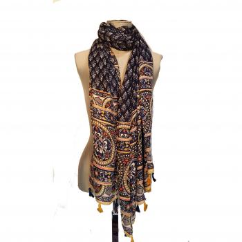 Hope1967 - Foulard de Mujer estampado color azul y amarillo