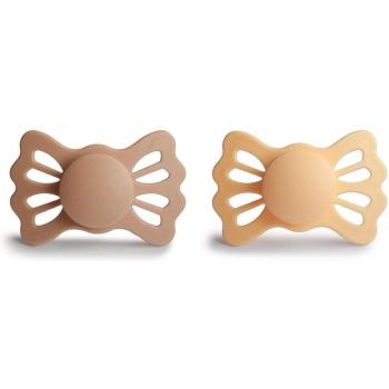 Frigg - Pack de 2 chupetes fisiológicos Lucky Silky/Pale 6-18 meses