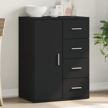 Aparador negro de madera multicapa 59x39x80 cm