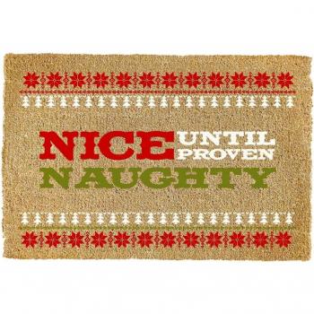 Gardman Navidad Niza hasta Proven Naughty al aire libre Felpudo 40 cm x 60 cm