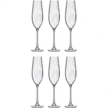 Copa Flauta Bohemia Optic 26CL Cristal Ecológico Transparente Brillante (Set de 6)