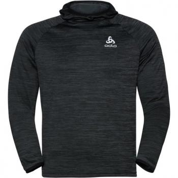 Odlo Millennium Element Camiseta Técnica de Manga Larga para Hombre en Color Negro (Tamaño M) y Forro Polar con Capucha