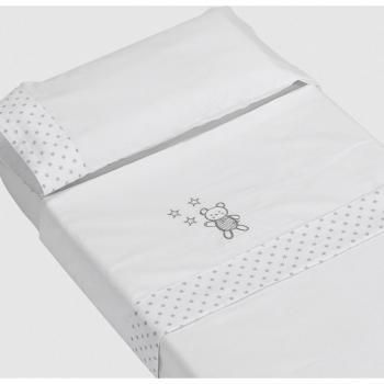 Juego de sábanas para minicuna 90x50 (2 piezas) con motivo Sleeping Bear en gris